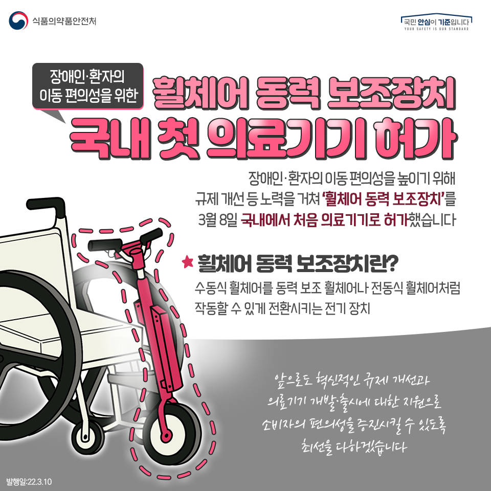 휠체어 동력 보조장치 국내 첫 의료기기 허가 게시물의 첨부 이미지 1